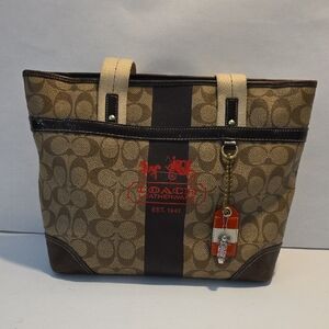 Coach Heritage Stripe Tote
